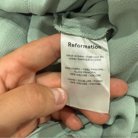 Reformation Dress Winslow Wrap Maxi in Celadon Sage Green - Picture 7 of 9